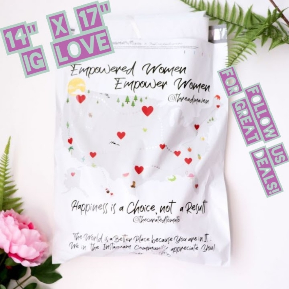 50 I Love Poly Mailers 14x17